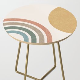 Mid Century Colorful Sun & Rainbow Side Table