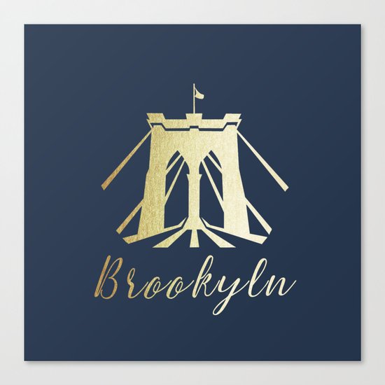 Brooklyn Bridge in Gold Canvas Print