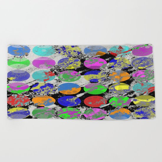 Textured Circles - Abstract, geometric, textured artwork Beach Towel