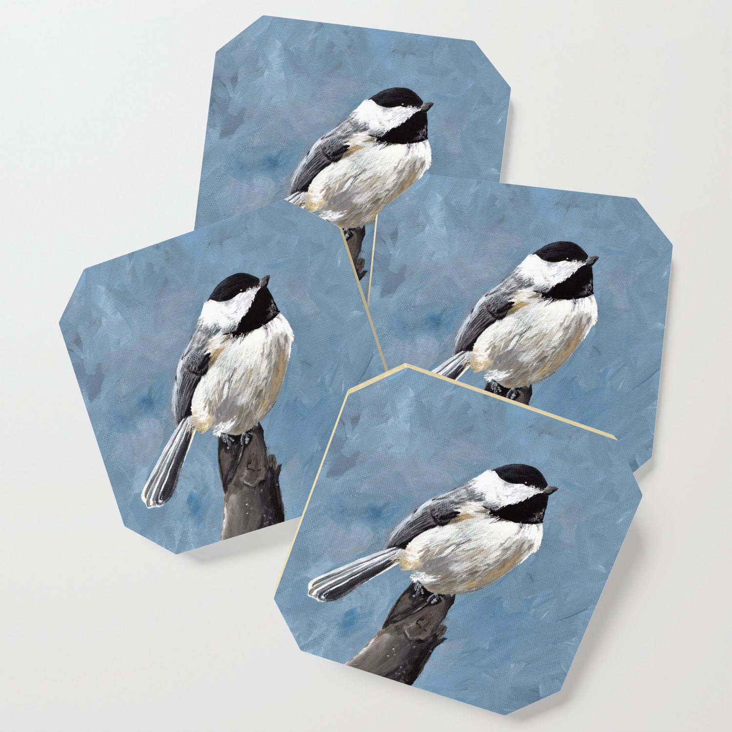 Chickadee Original Acrylic Art On Canvas Bird Painting Chickadee