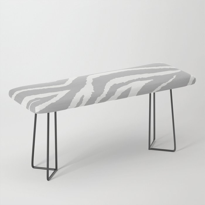 Zebra Gray And White Animal Print Bench By Saundramyles Society6