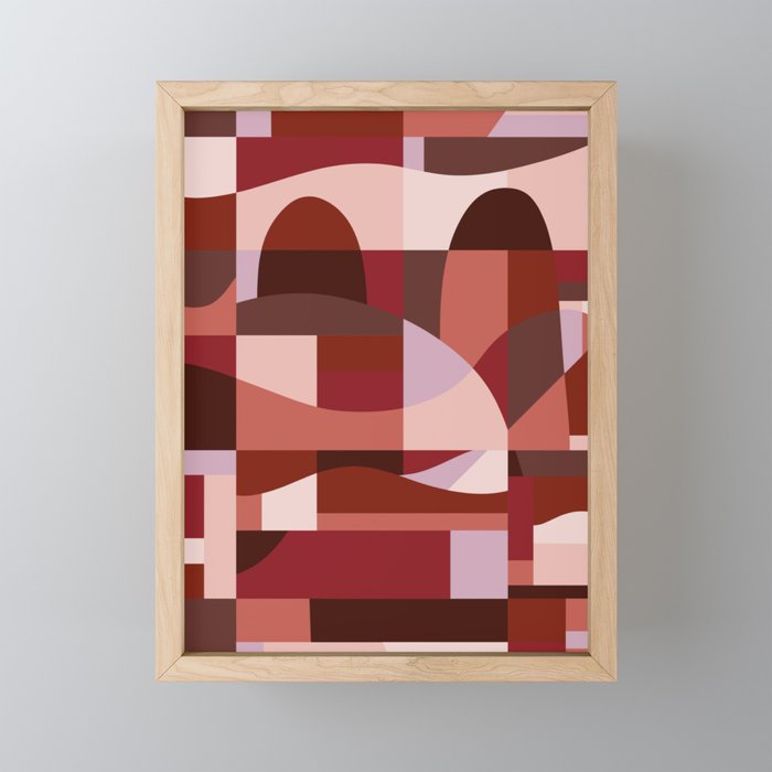 Boho Abstract - Scarlet Mahogany Framed Mini Art Print