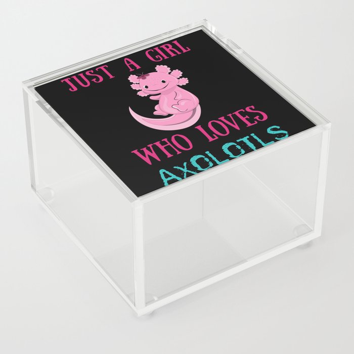 Girl Loves Axolotls Cute Fish Kawaii Axolotl Acrylic Box