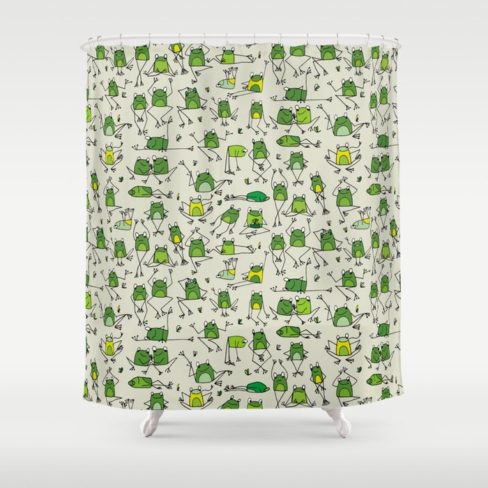 Happy Frogs Shower Curtain
