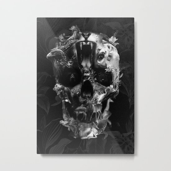 Kingdom Skull B&W Metal Print