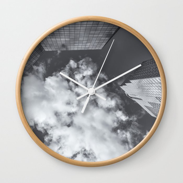 Clouds bw 2 Wall Clock