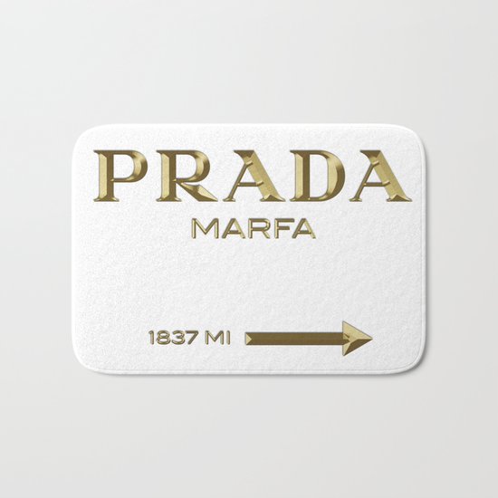 Golden PradaMarfa sign Bath Mat