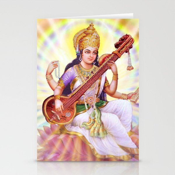 Goddess Saraswati Stationery Cards