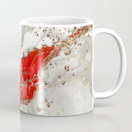 Red and gold Liquid Marble Splash Mug