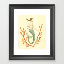 Coral Mermaid Framed Art Print