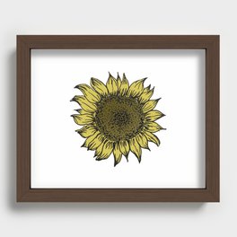Vintage Sunflower Illustration Recessed Framed Print