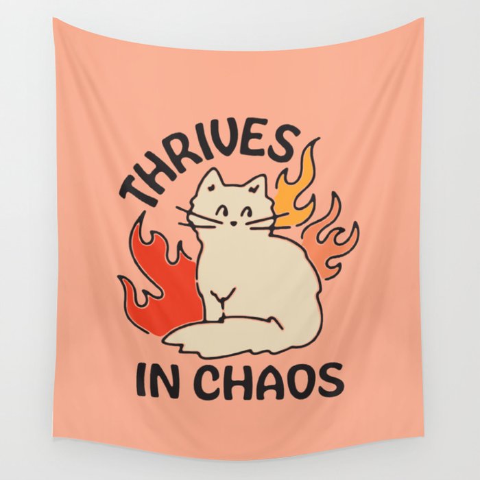 THRIVES IN CHAOS Wall Tapestry