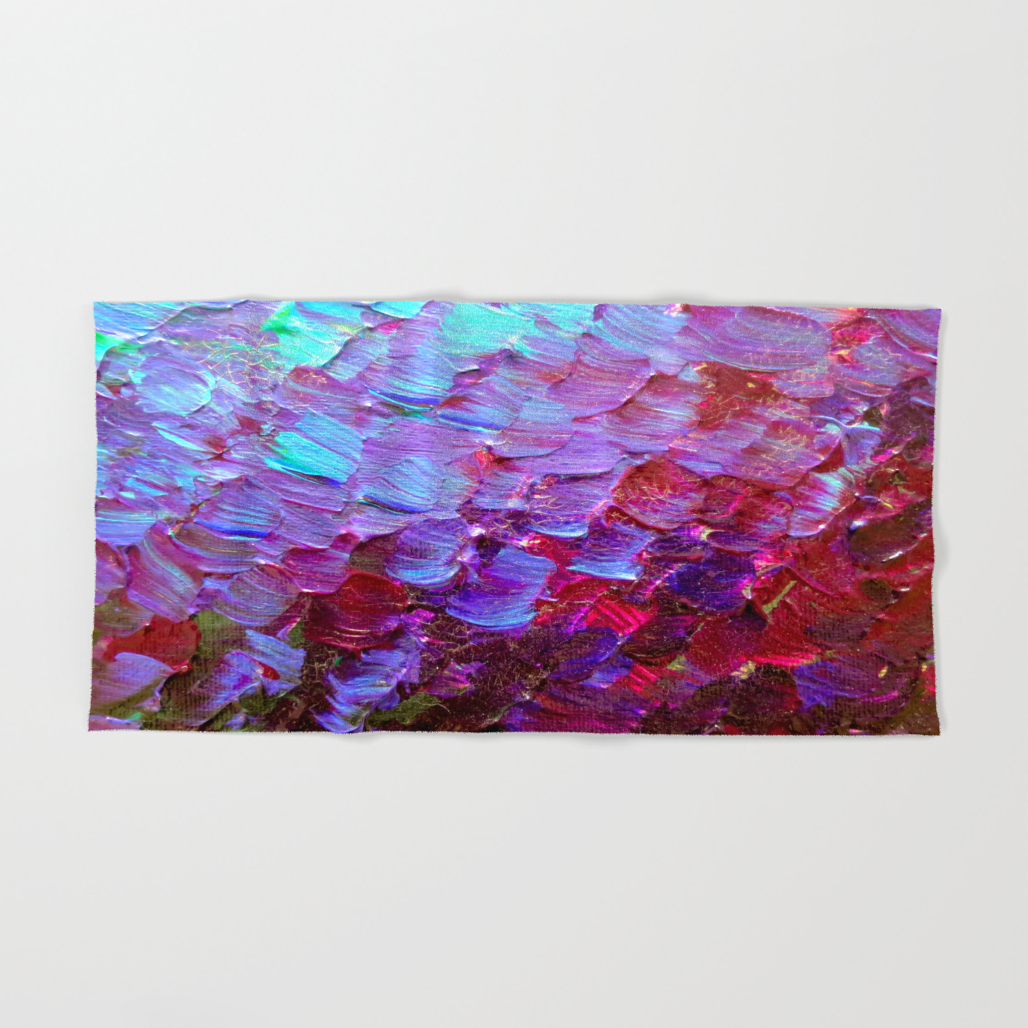 Mermaid Scales Colorful Ombre Abstract Acrylic Impasto Painting