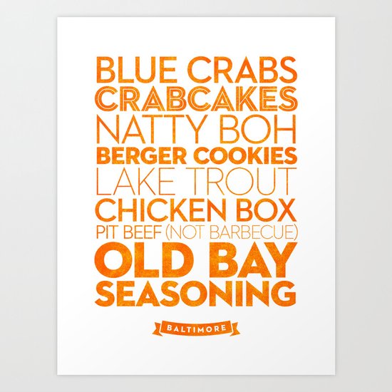 Baltimore — Delicious City Prints Art Print