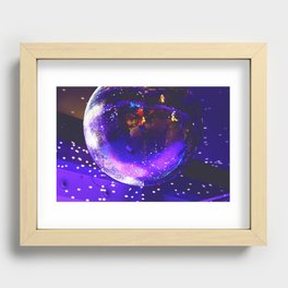 In the round; disco ball 1970's era dance club color photograph / photography for home and wall decor Recessed Framed Print