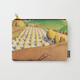 Classical Masterpiece 'Fall Plowing' by Grant Wood Carry-All Pouch