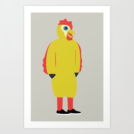 KYLLING No.01 Art Print | Abstract, Society6, Acrylic, Fun, Chicken, Painting, Pop Art, Oil, Minimal, Holiday 