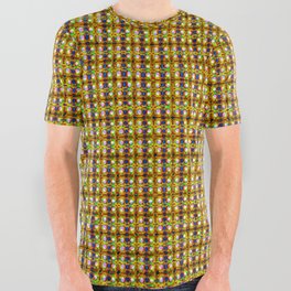 abstract texture, colored plaid pattern, retro tartan background, geometric gingham illustration All Over Graphic Tee