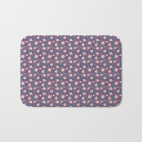 Flower Watercolor Pattern Bath Mat