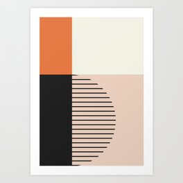 Mid century modern abstract geometric 1 Art Print