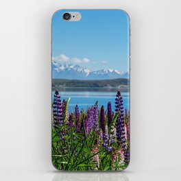 New Zealand Photography - Flower Field In Front Of A Sea iPhone Skin
