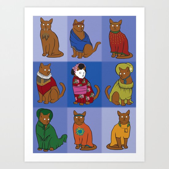 The Nine Lives of Felis Catus Art Print