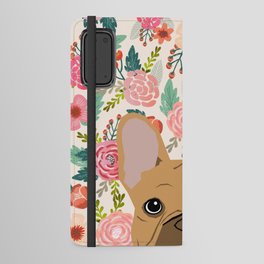 French Bulldog florals portrait dog breed custom pet portraits by pet friendly frenchie Android Wallet Case