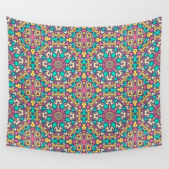 Colorful Tribal Mosaic Wall Tapestry