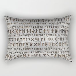 Elder Futhark Pattern on birch texture Rectangular Pillow