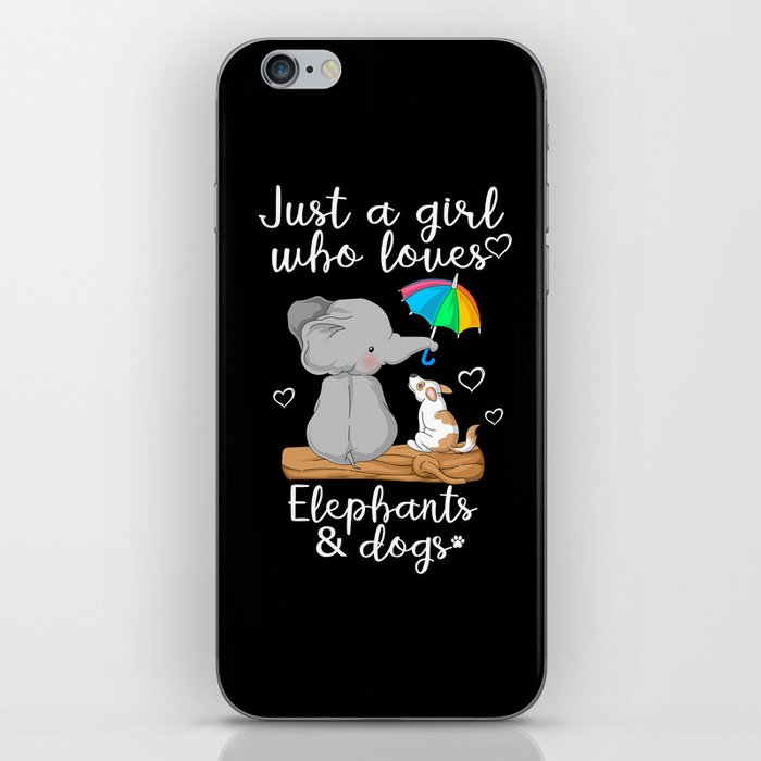 just a girl who loves elephants and dogs iPhone Skin