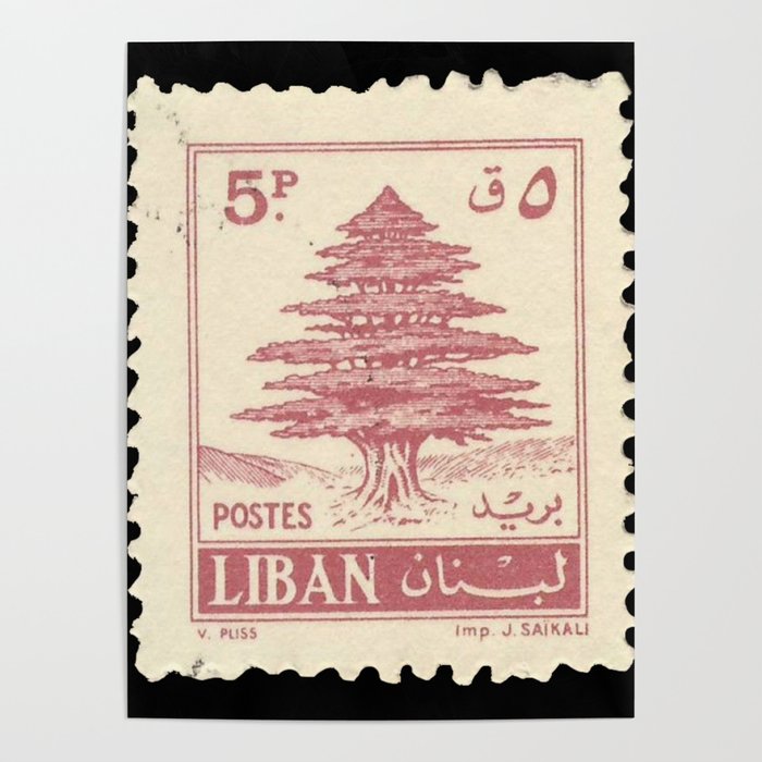 Lebanon vintage timbre Poster