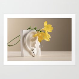 Flower and ear sculpture Art Print