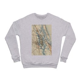 Vintage Map of St. Augustine Florida (1937) Crewneck Sweatshirt