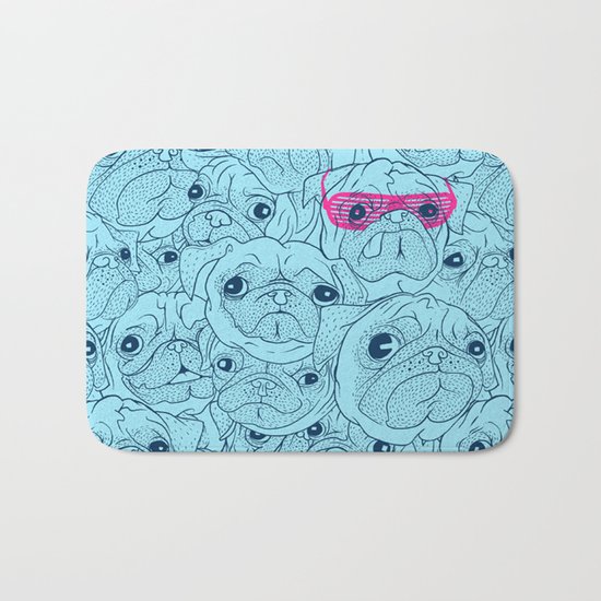 Pug jumble Bath Mat