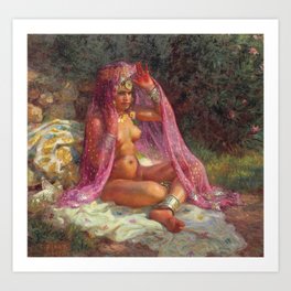 Under The Pink Laurels by Nasreddine Dinet 1907 Art Print