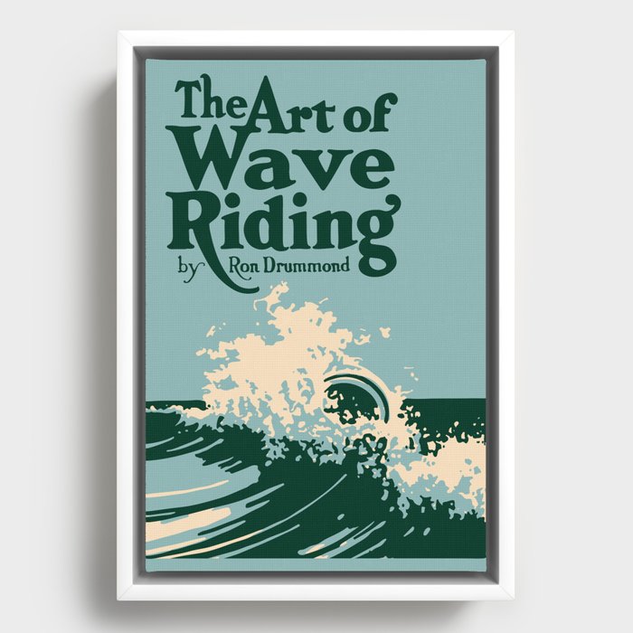 The Art of Wave Riding 1931, First Surfing Book Artwork, for Wall Art, Prints, Posters, Tshirts, Men, Women, Kids Framed Canvas