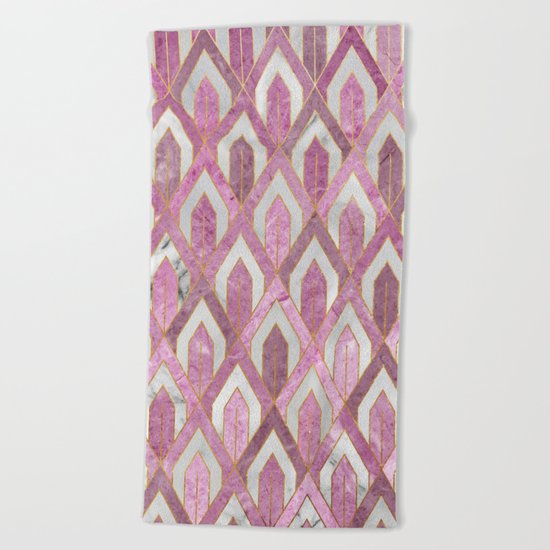 Art Deco Marble Pattern IV Beach Towel