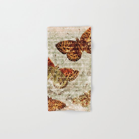 Vintage Butterflies 01 Hand & Bath Towel