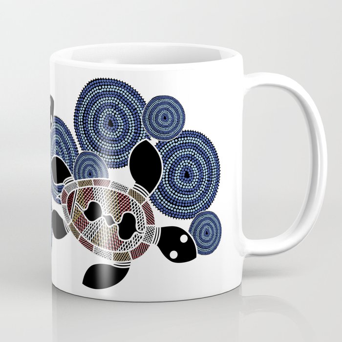 Authentic Aboriginal Art - Sea Turtles 2 Coffee Mug