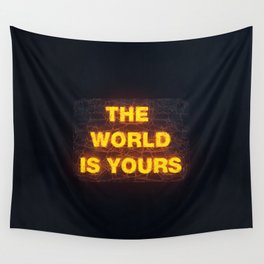 The World Is Yours Neon Wall Tapestry