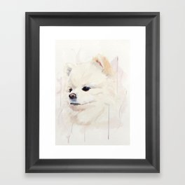 Pomeranian Dog Watercolour Framed Art Print