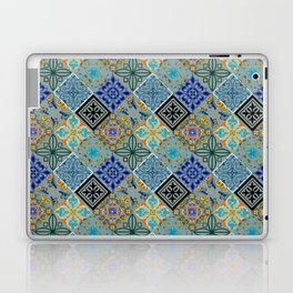 Patchwork,mosaic,flowers,azulejo,quilt,tiles,Portuguese style art Laptop Skin