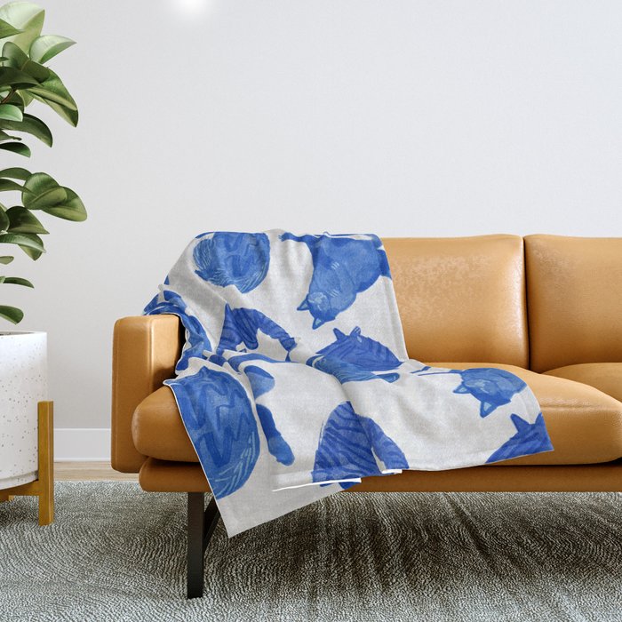 Royal blue and white throw blanket best sale
