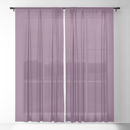 Plum Berry deep purple solid color modern abstract pattern  Sheer Curtain