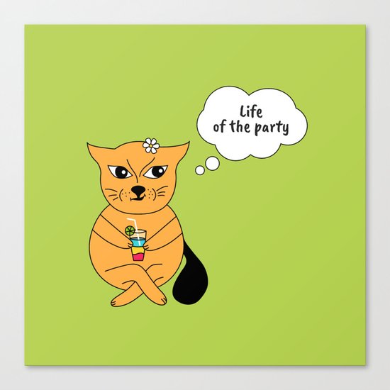 Beatrice. The cat that thinks... Party Canvas Print