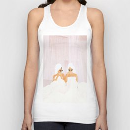 Morning with a friend Tank Top | Coffe, Girls, Digital, A, Morning, Spring, Friend, Female, Graphicdesign, Minimal 