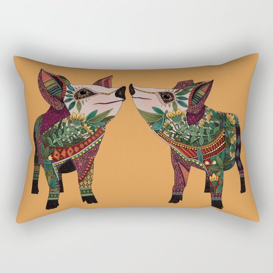 pig love amber Rectangular Pillow