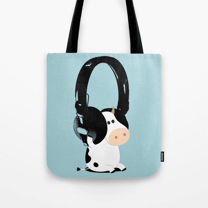 La vache mélomane Tote Bag
