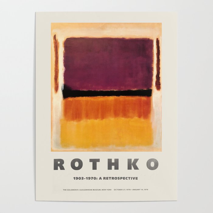 Mark Rothko - Exhibition poster for the Guggenheim Museum, New York, 1970 Poster