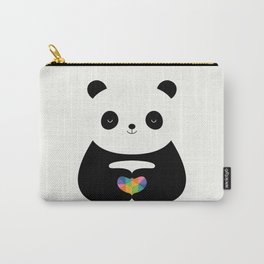 Panda Love Carry-All Pouch | Curated, Heart, Black and White, Graphic, Vector, Illustration, Funny, Panda, Cute, Graphicdesign 